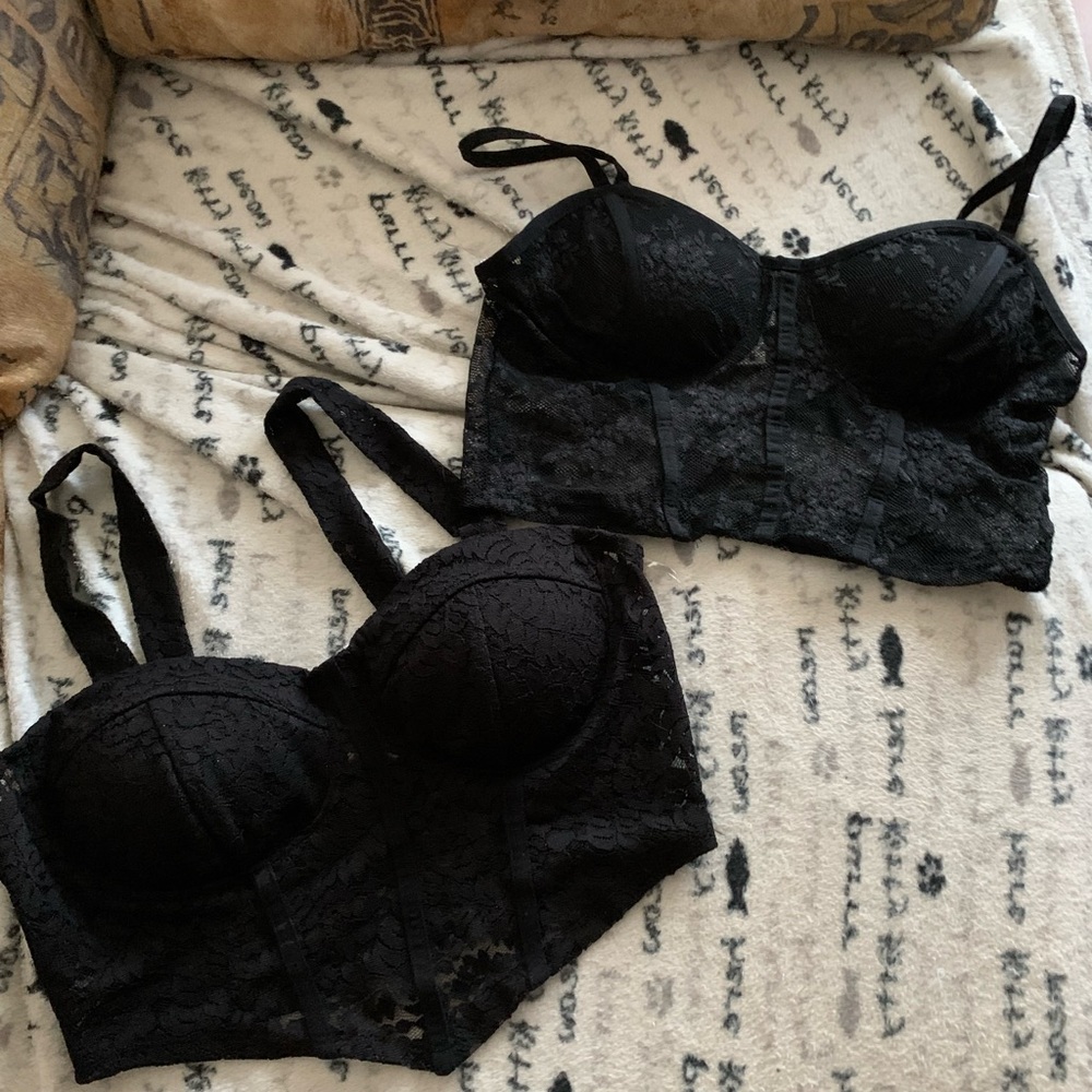 Bozzolo 2 black bralette NWOT size large